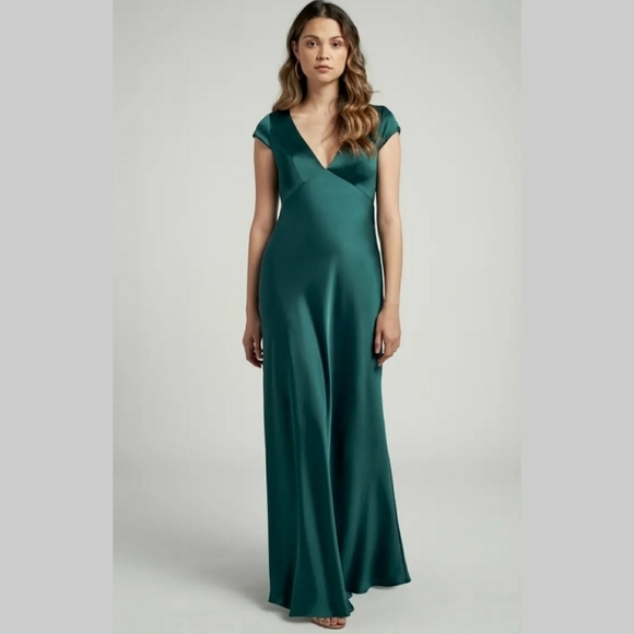 naked wardrobe Dresses & Skirts - Naked Wardrobe forest green chiffon dress